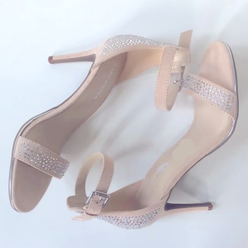 ‼️FINAL SALE‼️Marc Fisher Rhinestone Studded High Heels in Nude Cream | Size: 10